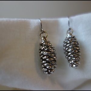 Earrings, pine cone, nature